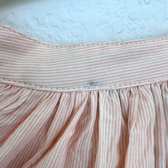 Galeries Lafayette Womens Blouse Top Size 36 / XS 100% Cotton Striped Peach - Picture 6 of 9